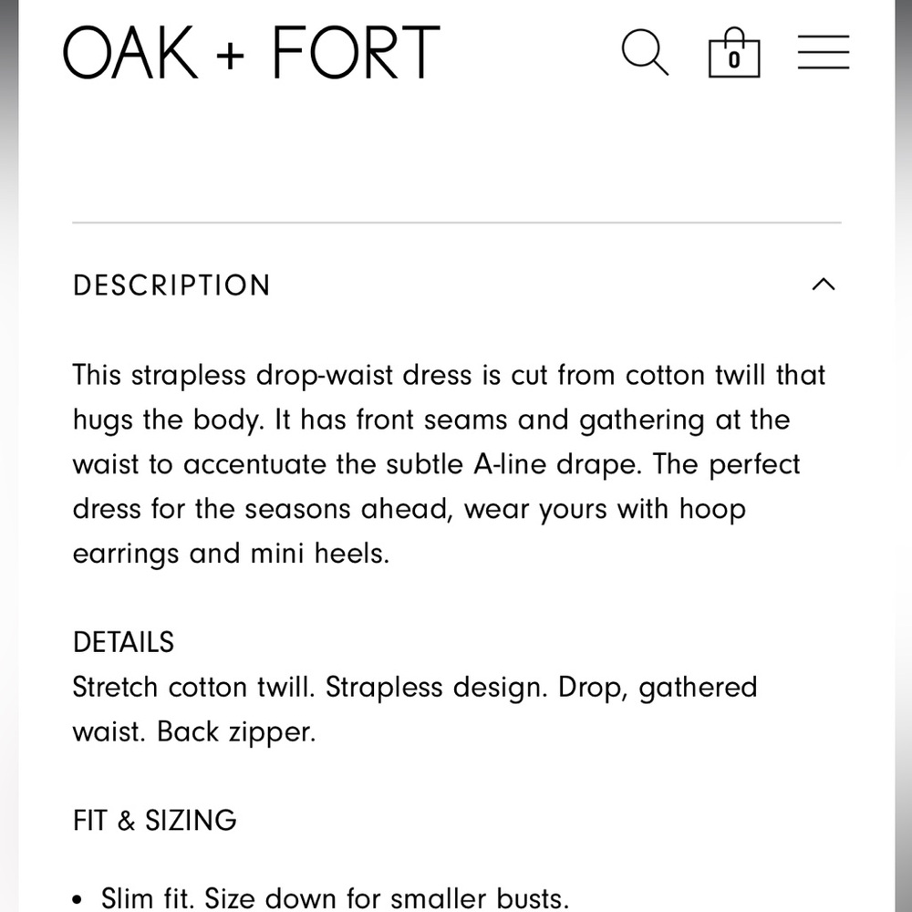 OAK + FORT Strapless Cream Dress - Picture 11 of 16